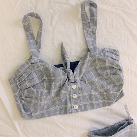 Lovers+Friends Gingham Set Pants & Tie Shirt NWOT - Picture 3 of 4